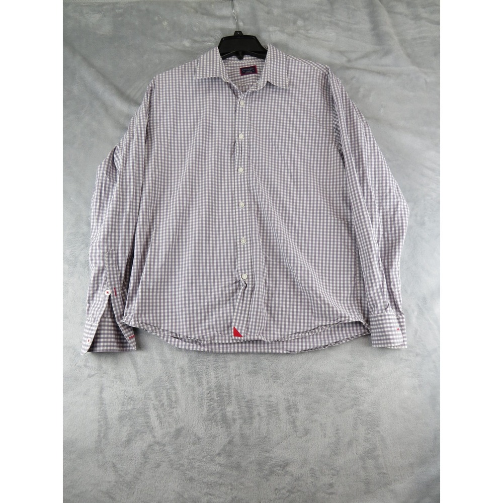 UNTUCKit Men's Large Gingham Long‎ Sleeve Casual Dress Shirt